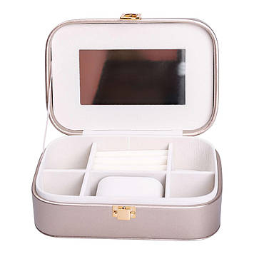 Скринька-органайзер для прикрас YIWU 20x14x7 см Срібна (HP-5-32GOLD)