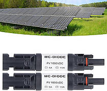Розумний дім Діод блокуючий MC4 1000В 30А IP67 для сонячних батарей з роз’ємами 4мм Польща