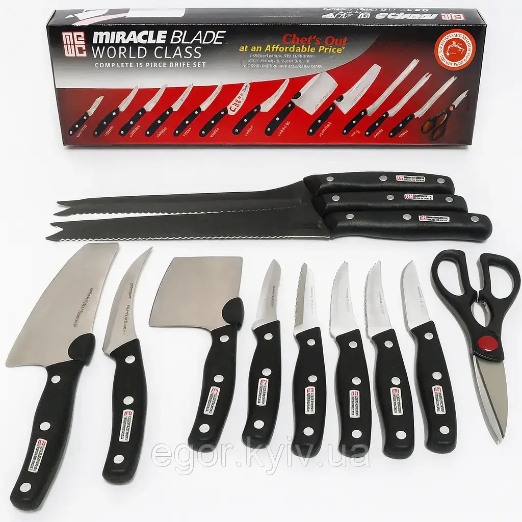 Набір професійних кухонних ножів Miracle Blade 13 в 1, фото 1
