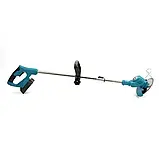 Акумуляторна газонокосарка-тример для коса трави MK-150B Blue Бездротова газонокосарка для саду, фото 4