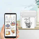 Дитячий портативний термопринтер C19 з Bluetooth і акумулятором принтер миттєвого друку з термопаперою, фото 7