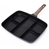 Універсальна сковорода з п'ятьма розділеними секціями й антипригарним покриттям, фото 2