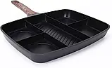 Універсальна сковорода з п'ятьма розділеними секціями й антипригарним покриттям, фото 5