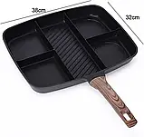 Універсальна сковорода з п'ятьма розділеними секціями й антипригарним покриттям, фото 6