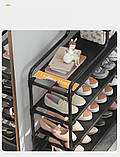 Стелаж для взуття Shoe rack BLACK Полиця для взуття-08-02, Метал, 60х18.5х78.5 см, фото 3