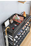 Стелаж для взуття Shoe rack BLACK Полиця для взуття-08-02, Метал, 60х18.5х78.5 см, фото 4