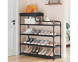 Стелаж для взуття Shoe rack BLACK Полиця для взуття-08-02, Метал, 60х18.5х78.5 см, фото 5