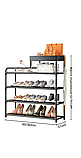 Стелаж для взуття Shoe rack BLACK Полиця для взуття-08-02, Метал, 60х18.5х78.5 см, фото 6
