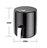Безоливна фритюрниця зі знімною чашею Air Fryer BW-3011 Аерофритюрниця без олії з таймером і чашею 3.2 л, фото 10