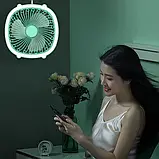 Портативний вентилятор акумуляторний із кільцевою лампою Breeze Silent Fan бездротовий, 3 режими, регулювання, фото 3