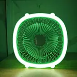 Портативний вентилятор акумуляторний із кільцевою лампою Breeze Silent Fan бездротовий, 3 режими, регулювання, фото 6