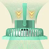 Портативний вентилятор акумуляторний із кільцевою лампою Breeze Silent Fan бездротовий, 3 режими, регулювання, фото 8