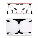 Столик-підставка для сніданків і ноутбука, складаний, під планшет 23 дюйми, зі знімним підсклянником, фото 3