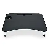 Столик-підставка для сніданків і ноутбука, складаний, під планшет 23 дюйми, зі знімним підсклянником, фото 7