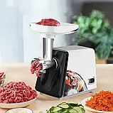 Електрична м'ясорубка в металевому корпусі потужністю 2500 Вт RAF R.3367 Біла, фото 2