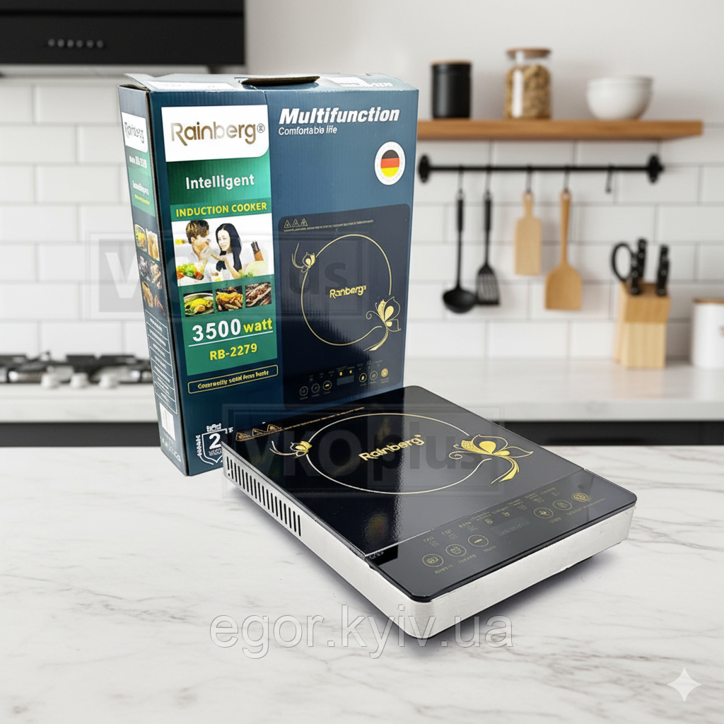 Індукційна плита на 1 конфорку Rainberg RB-2279 3500 Вт портативна одна конфорка, фото 1
