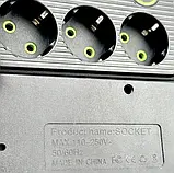 Мережевий фільтр живлення UA Power Socket F09U на 6 метрів 3 розетки +4 USB + Type-C Port, мережевий подовжувач, фото 7