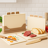 Кухонний набір дощок Zepline ZP-00220 Коричневий — 5 штук, зі зручною підставкою, фото 6