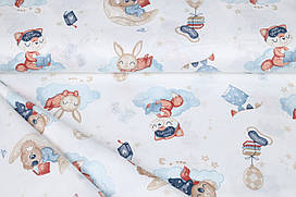 Сатин-твіл Звірята на хмаринках