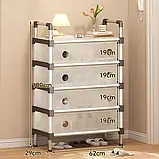 Підлогова пряма 4-рівнева полиця для взуття SKLM-25-LT6205 100х62х29 см, фото 3