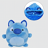 Дитячий плед-толстовка Hugle Hoodie «Морський бриз» (синій) — теплий флісовий плед із рукавами та капюшоном, фото 4