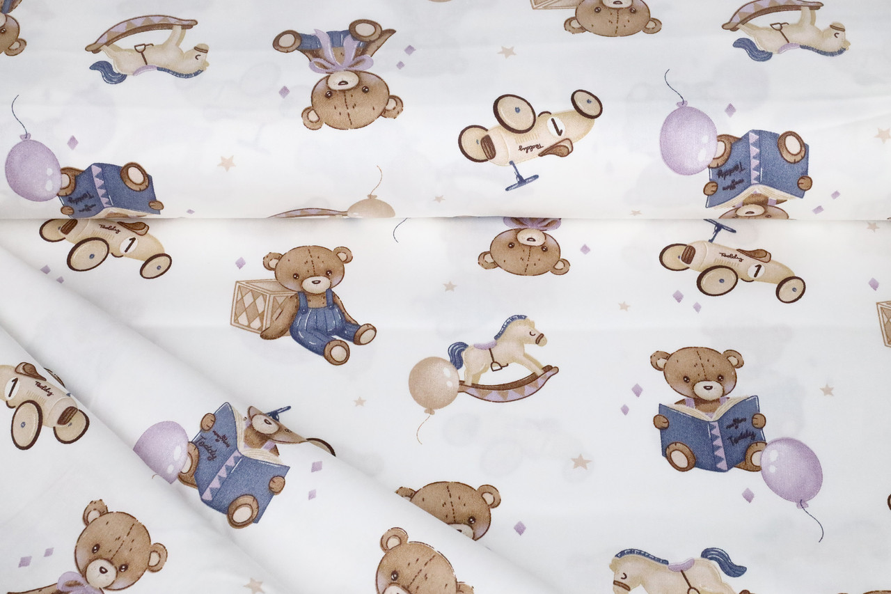 Сатин-твіл Ведмедики хлопчики, фото 1