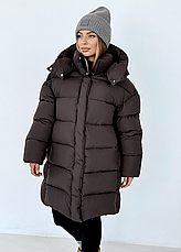 Пуховик жіночий зимовий лебединий пух Максі | xs, m-l розмір, фото 4