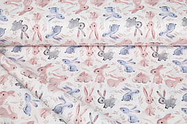 Сатин-твіл Різнокольорові зайчики
