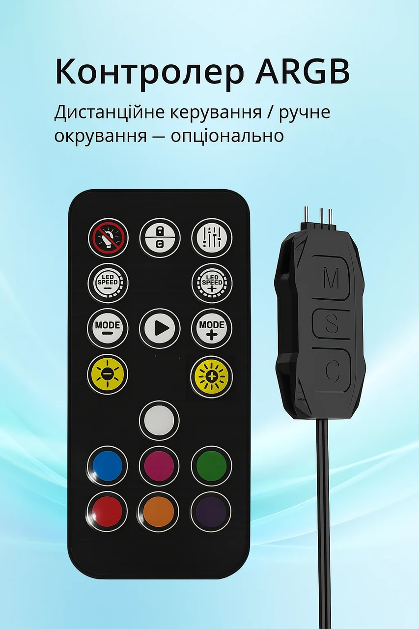Контролер Sata to ARGB 5V 3 pin з пультом (LC-S65), фото 1