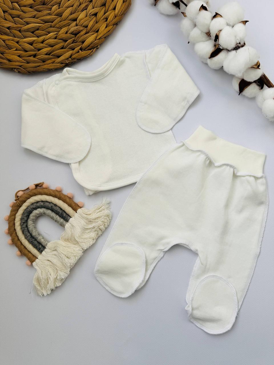 Комплект для новонародженого: Розпашонка + Повзунки з футера, фото 1