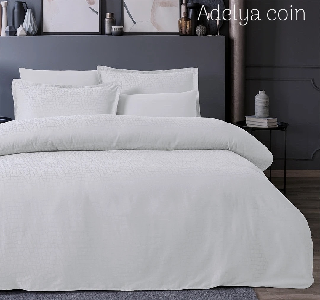 Постільна білизна Altinbasak сатин жаккард євро розмір Adelya coin, фото 1