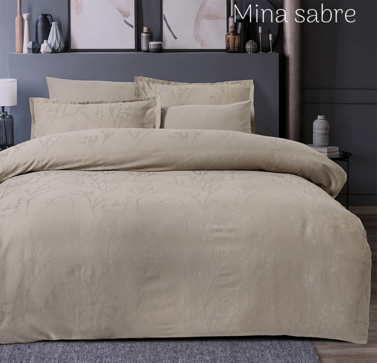 Постільна білизна Altinbasak сатин жаккард євро розмір Mina sabre, фото 1