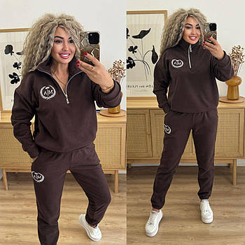 Костюм жіночий спортивний з флісу у кольорах (Норма та напівбатал)