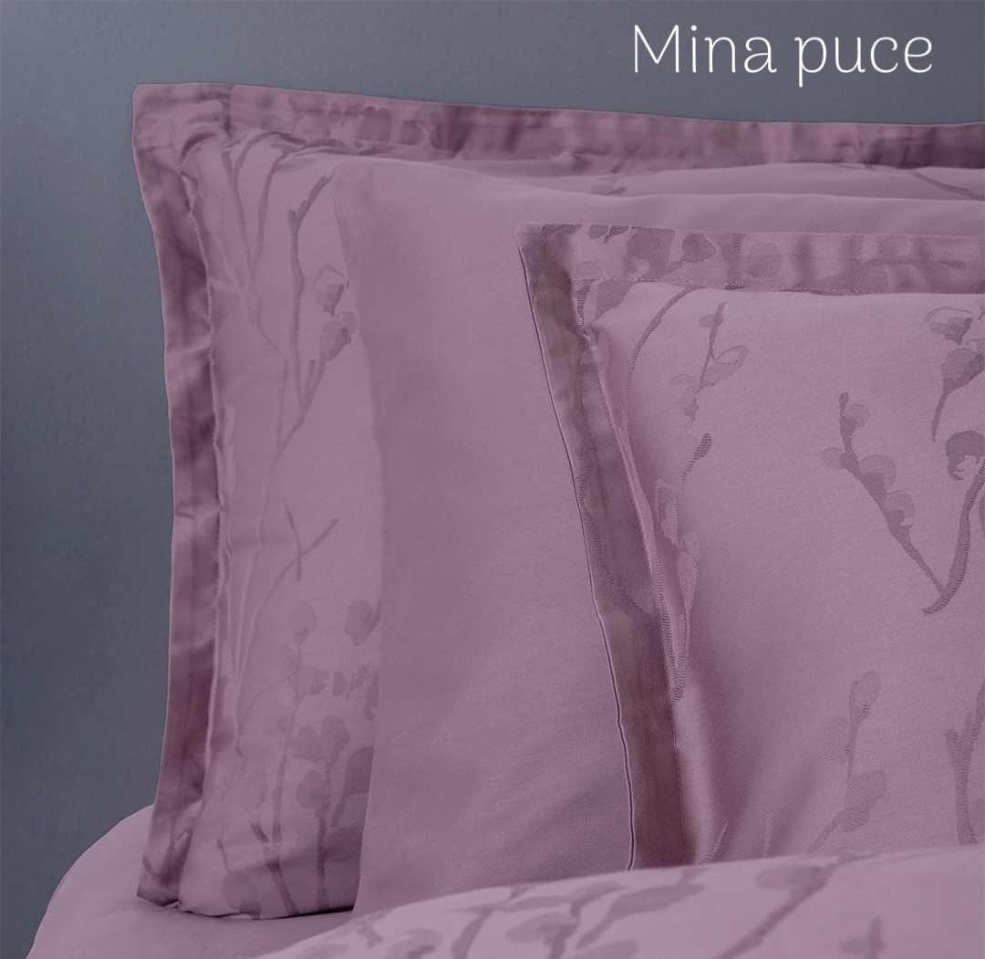 Постільна білизна Altinbasak сатин жаккард євро розмір Mina puce, фото 1