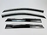 Дефлектори вікон із хром молдингом, вітровики Hyundai Tucson 2021- (неіржавка сталь 3D), фото 2