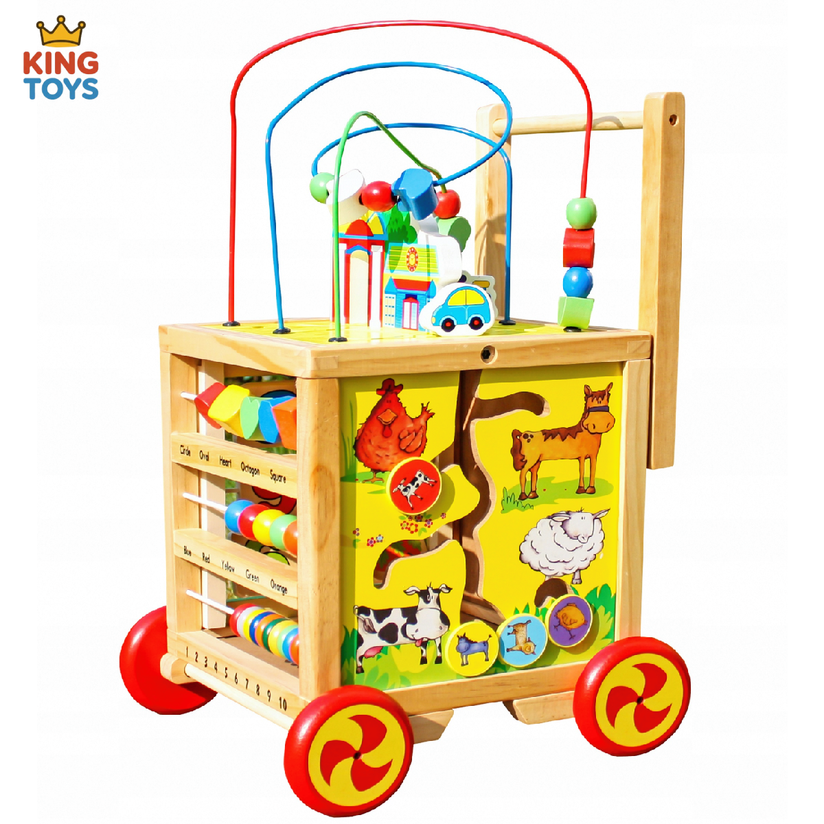 Дерев’яний ходунок-куб SmartWalker 6в1 — навчальний пхач, розвиваюча іграшка