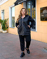 Костюм жіночий спортивний теплий кофта на молнії з плащівки і джогери рр.50-52, 54-56, 58-60, 62-64, фото 10