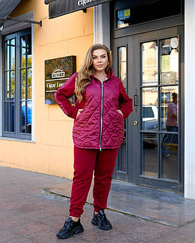 Костюм жіночий спортивний теплий кофта на молнії з плащівки і джогери рр.50-52, 54-56, 58-60, 62-64