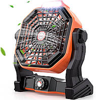 Вентилятор для кемпінгу Mifanstech X20 зі світлодіодною підсвіткою, портативний настільний вентилятор USB Box із зарядним дротом