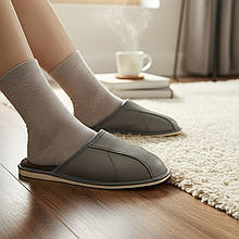 Шкіряні чоловічі капці на хутрі 438-41