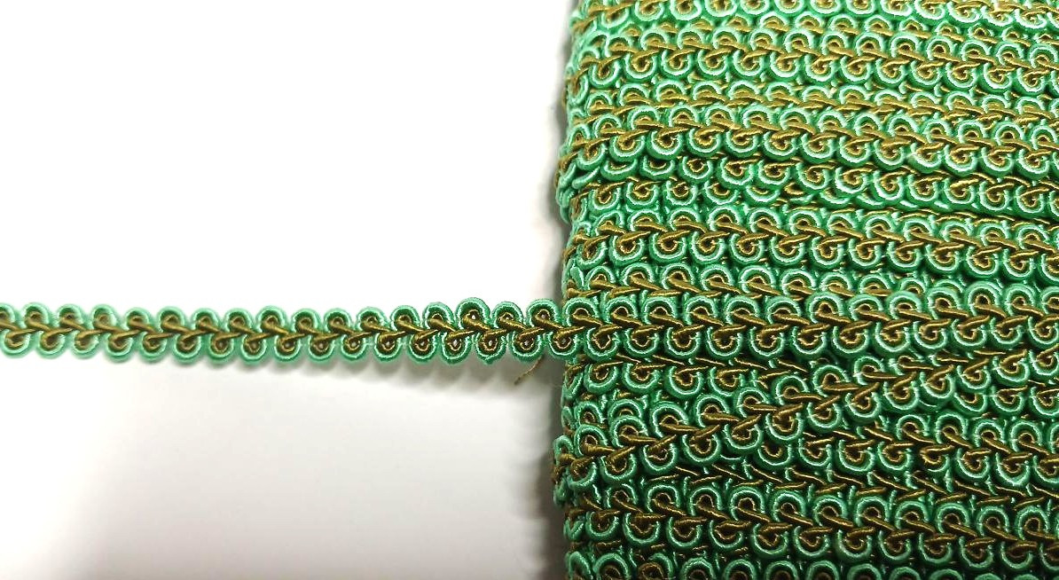 Тасьма декоративна Тасьма декоративна шанель вузька 6мм, зелена плюс хакі