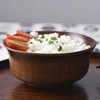 Дерев яна миска для салату та супу еко-посуд ручної роботи, діаметр 14 см