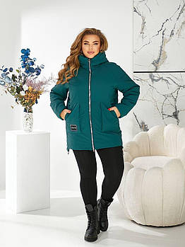 Куртка жіноча зимова з непромокємої плащівки утеплювач холофайбер (Батал)