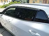 Дефлектори вікон із хром молдингом, вітровики Kia Sportage 2022- (неіржавка сталь 3D), фото 2