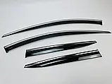 Дефлектори вікон із хром молдингом, вітровики Kia Sportage 2022- (неіржавка сталь 3D), фото 6