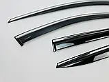 Дефлектори вікон із хром молдингом, вітровики Kia Sportage 2022- (неіржавка сталь 3D), фото 7