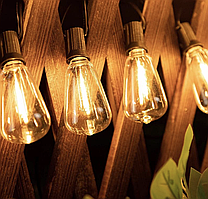 Вулична гірлянда з лампочками Едісона 7,5м 10 лампочок Edison +1 запасна