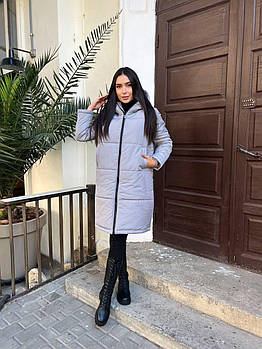 Жіноча тепла куртка пальто утеплювач холофайбер (Норма і батал)
