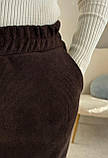 Коричневі теплі жіночі вельветові штани МОМ на флісі, фото 8
