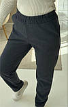 Графітові теплі жіночі вельветові штани МОМ на флісі, фото 4